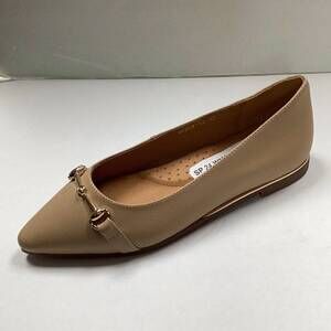 NEW 1936 women's valeria pointy chained flat in nude